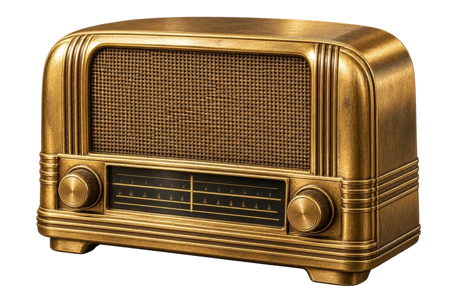 Radio antigua dorada
